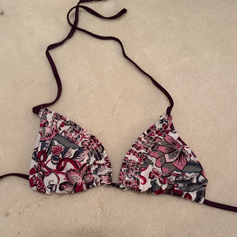 Floral Triangle Bikini Top